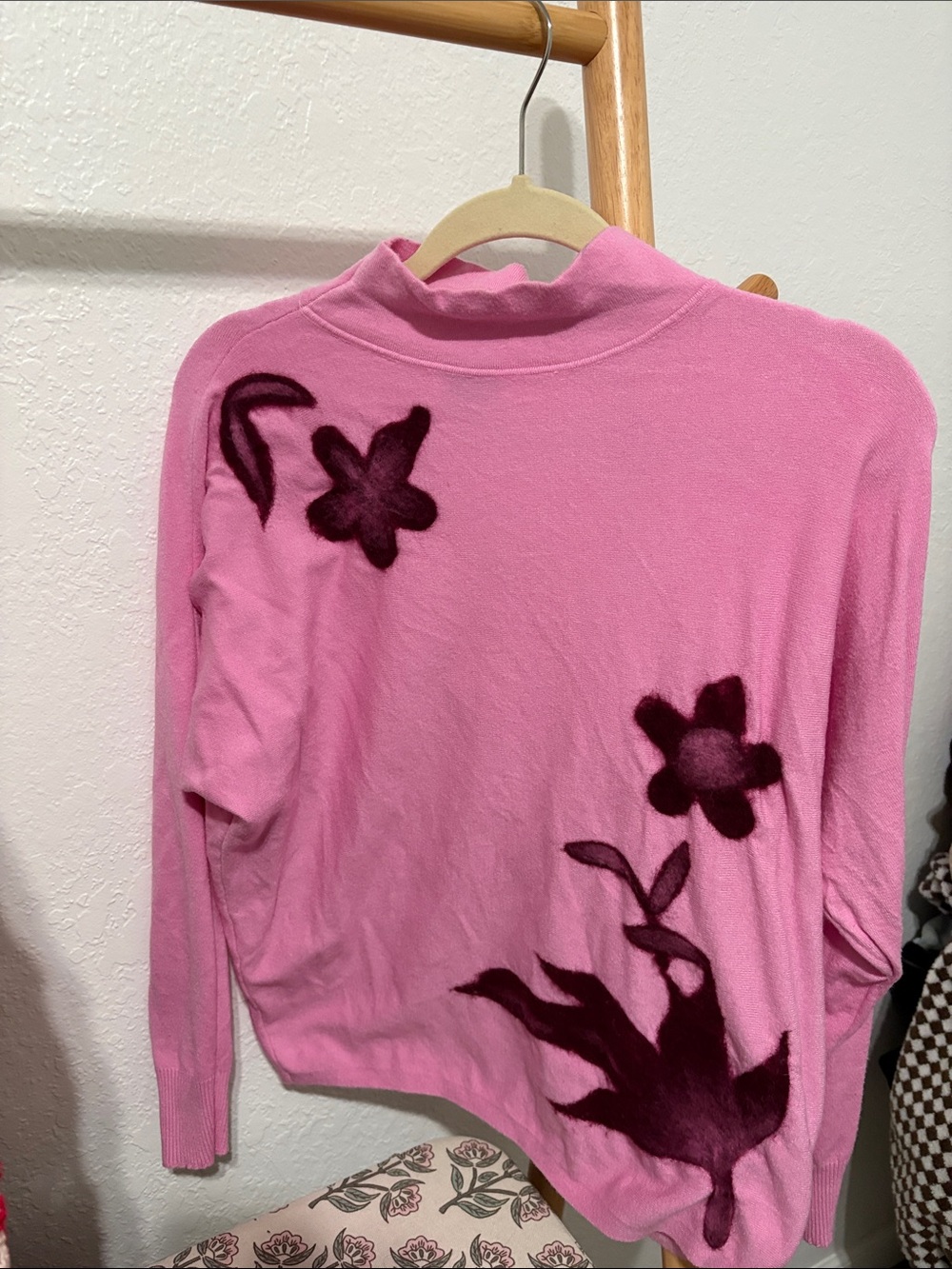 Aaeda floral pink high neck sweater